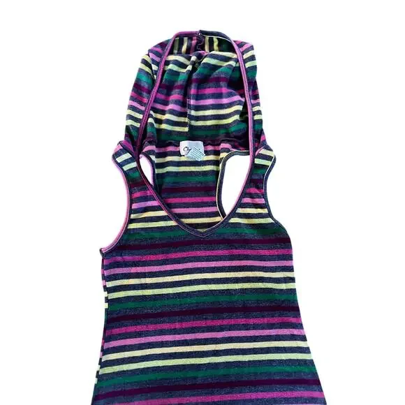 Chesley Striped Racerback Hooded Maxi Dress | M - Picture 2 of 4